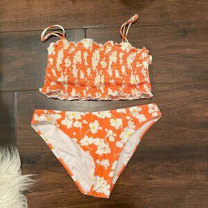 Cupshe Floral Smocked Bikini